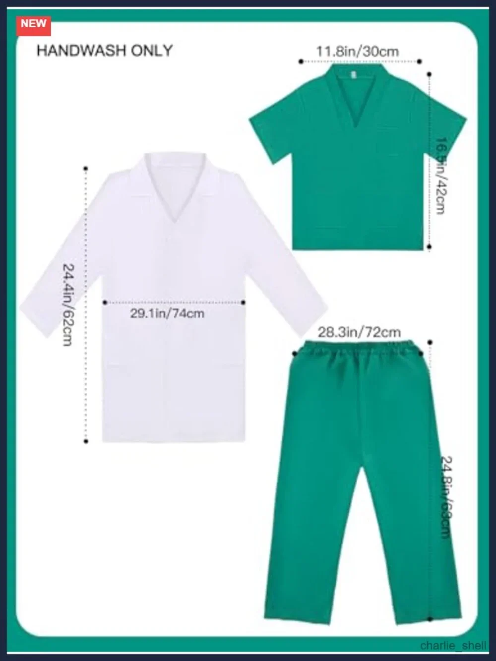 Kids Doctor Costume Set Pretend Play Lab Coat Scrubs Stethoscope